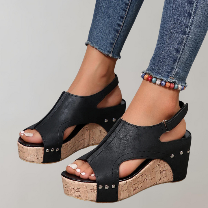 W&W Mode - Orthopädische Sandalen mit hohen Absätzen | Sandalen damen bequem