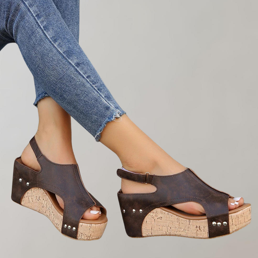 W&W Mode - Orthopädische Sandalen mit hohen Absätzen | Sandalen damen bequem