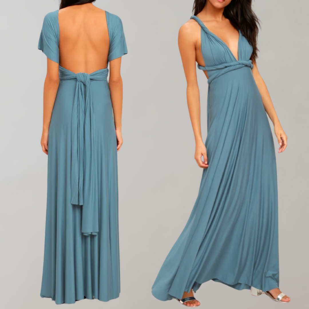 W&W Mode - Schick Maxikleid | Cocktail Kleid Taillengurtel
