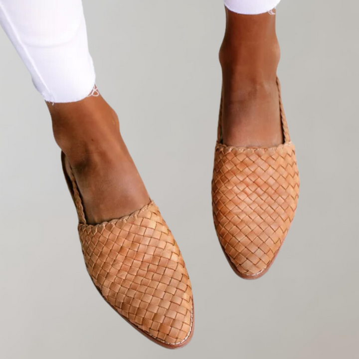 W&W Mode - Flache Sandale mit niedrigem Absatz | Loafer-Sandale mit Riemen an der Rückseite