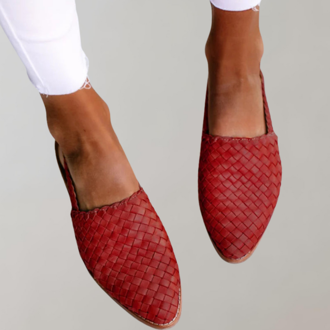 W&W Mode - Flache Sandale mit niedrigem Absatz | Loafer-Sandale mit Riemen an der Rückseite