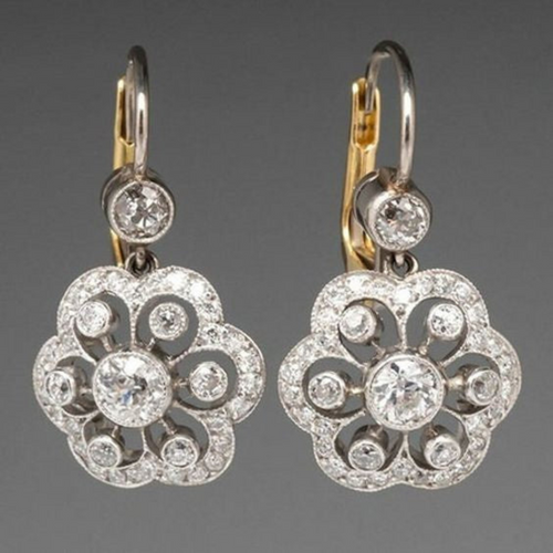 W&W Mode | Weinlese Kristall Mandala Ohrringe Silber