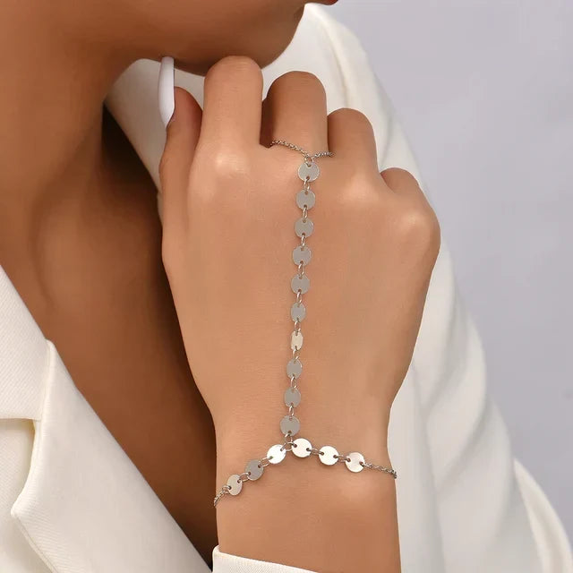 Damen Schmuckset mit Kettenarmband und Fingerringen