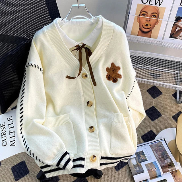 Cardigan mit Kontrastdetails
