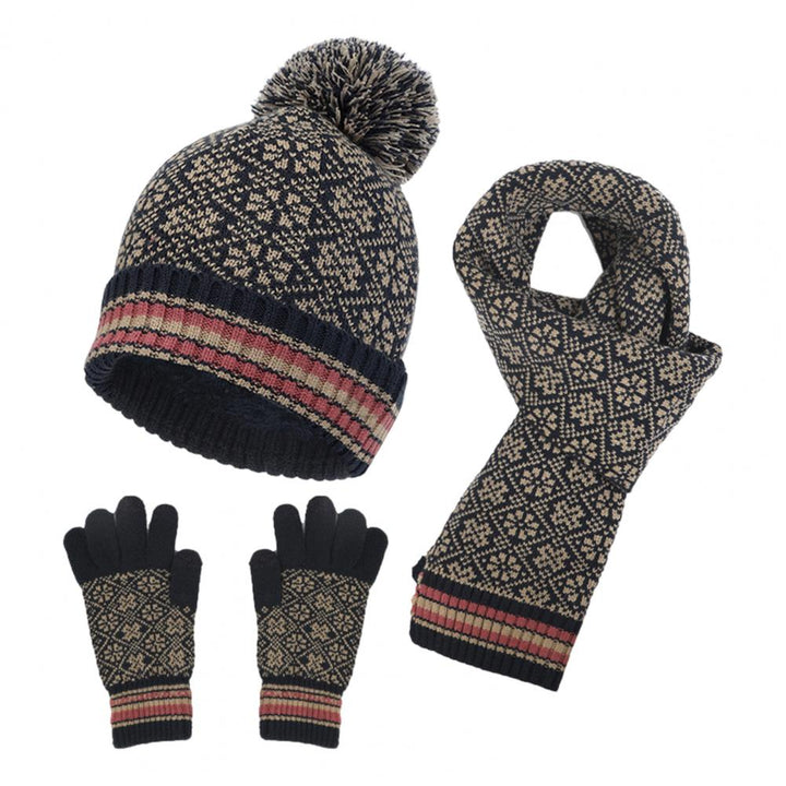 W&W Mode | Lässiges Herbst Winter 4-teiliges Warmes Strickset für Frauen