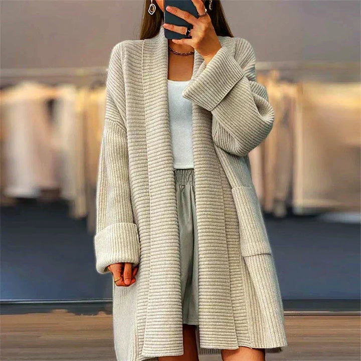 W&W Mode | Verdickte Damen-Strickjacke in Unifarben