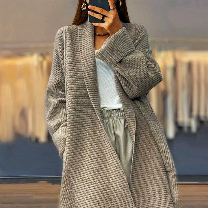 W&W Mode | Verdickte Damen-Strickjacke in Unifarben