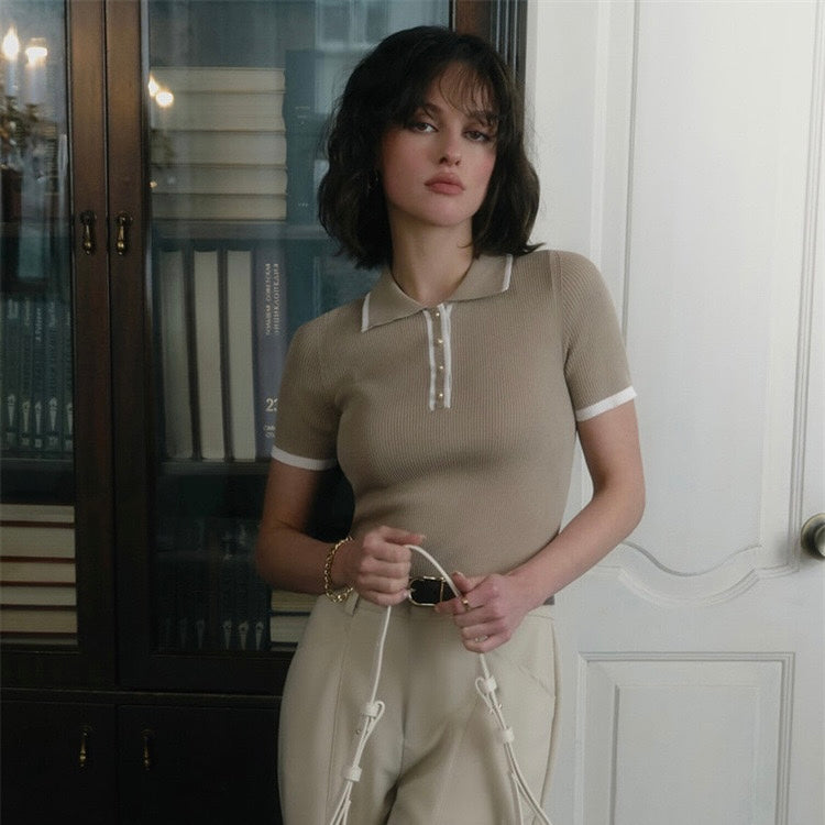 W&W Mode | Strick Polo Für Damen