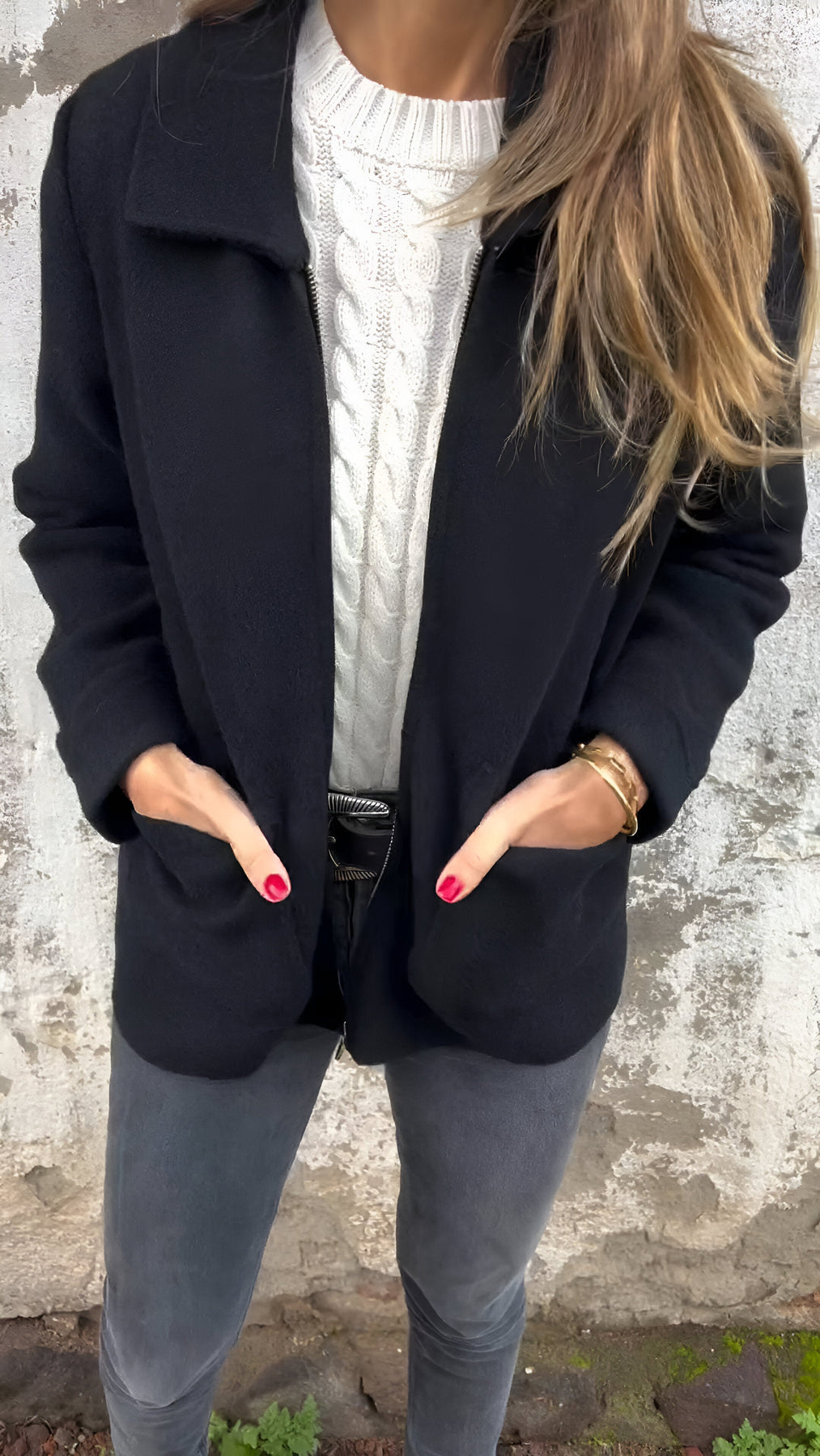 W&W Mode | Bequeme Langärmelig Reißverschluss Jacke mit Taschen