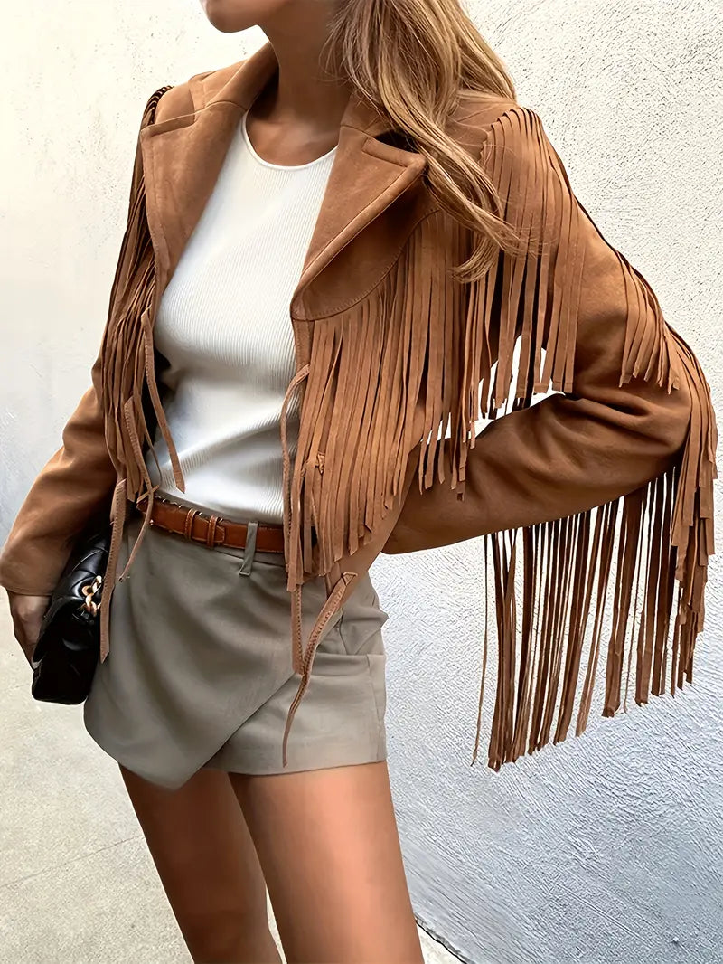 W&W Mode | Velourslederjacke mit Fransen