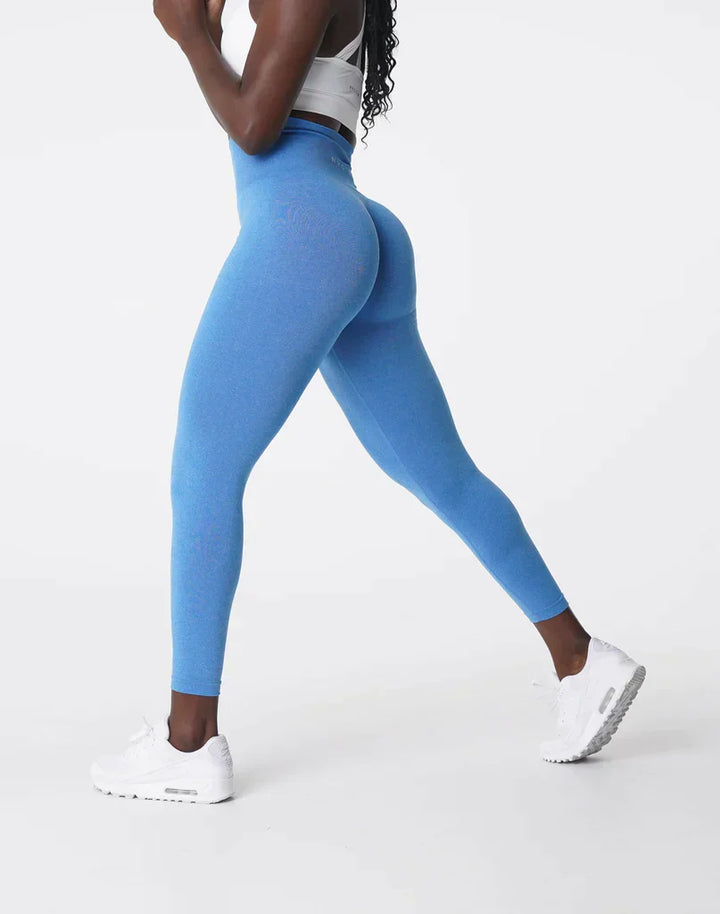 Damen nahtlose Leggings mit hohem Bund und Raffung am Gesäß