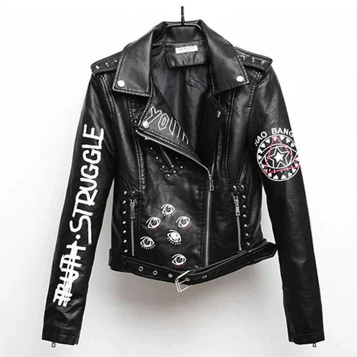 W&W Mode | Lederjacke Mit Coolem Aufdruck