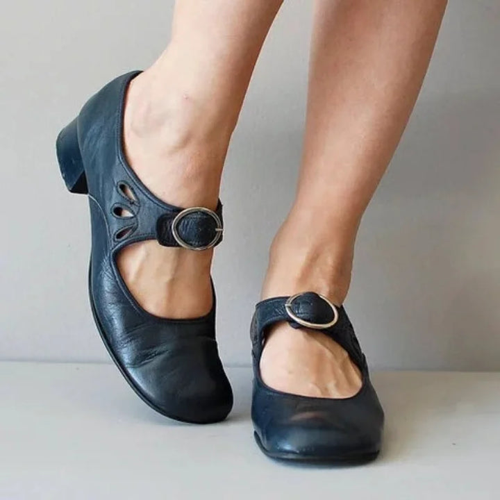 W&W Mode | Niedriger Absatz Riemchen Schuhe