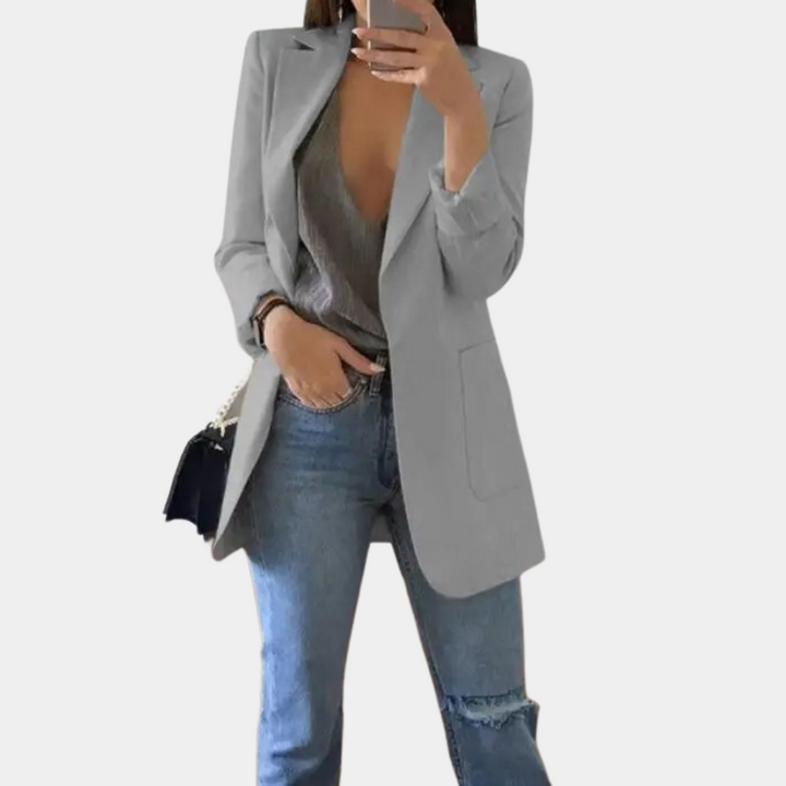 W&W Mode | Klassisch Offene Front Langer Blazer Für Damen