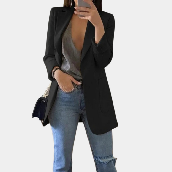 W&W Mode | Klassisch Offene Front Langer Blazer Für Damen