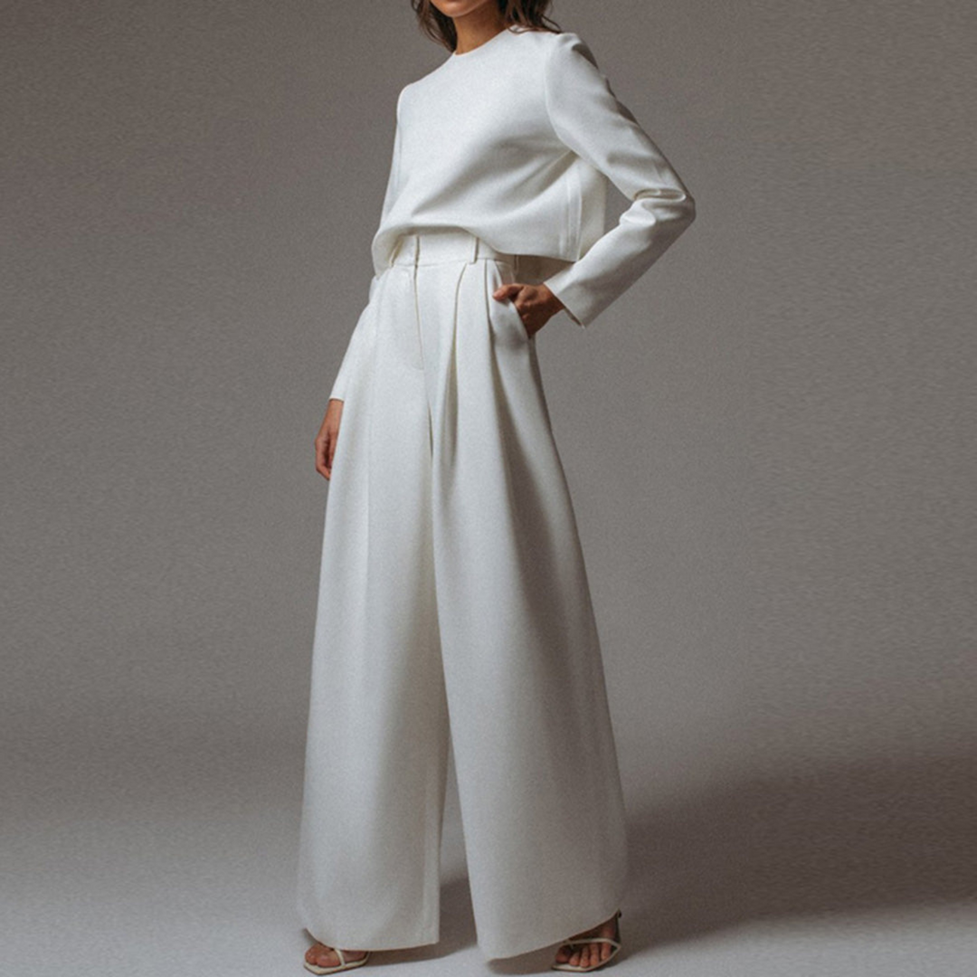 Damen-Set aus Langarmshirt und Palazzo-Hose