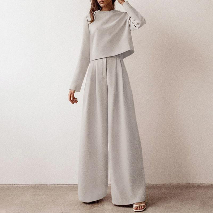 Damen-Set aus Langarmshirt und Palazzo-Hose