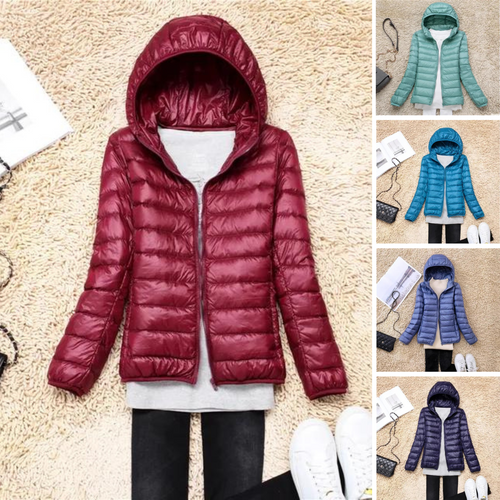 W&W Mode - Leichte Kapuzen-Pufferjacke für Frauen