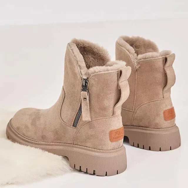 Aprikose fleece-stiefeln