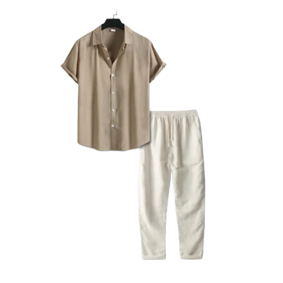 W&W Mode Linen Outfit Set - Lässige - Florenz bei Nacht
