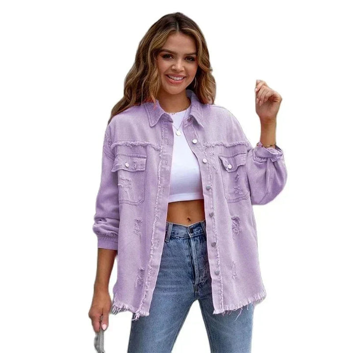 W&W Mode | Große Zerrissene Hemdjacke Für Damen