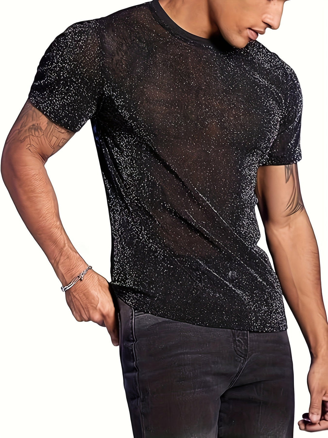 W&W Mode | Sexy Semi Runde Hals T-shirt Für Männer