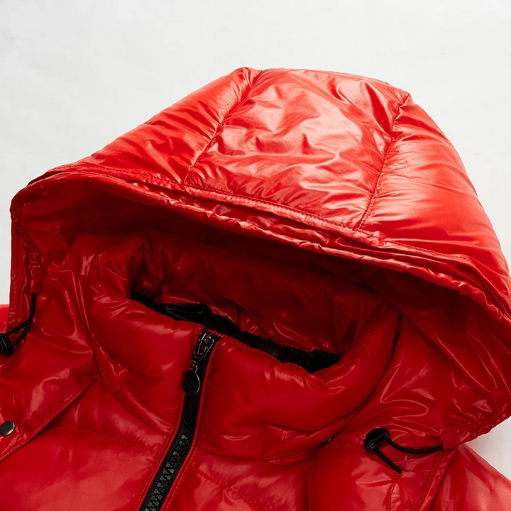 Daunenjacke Schwarz Glänzend