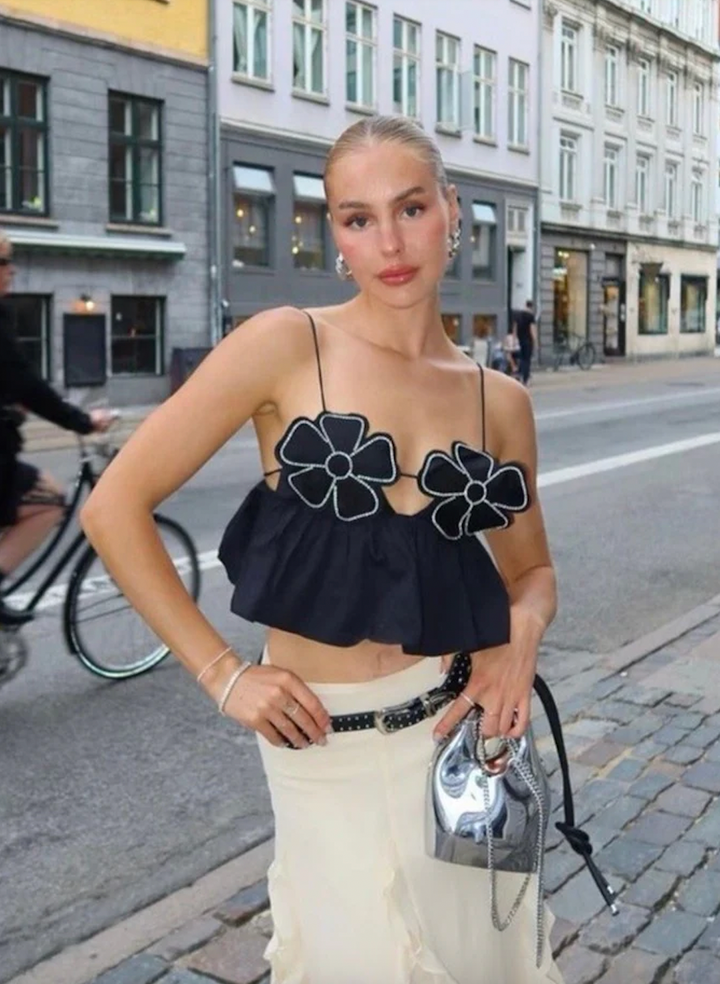 W&W Mode | Strassverziertes Crop-Top Für Frauen