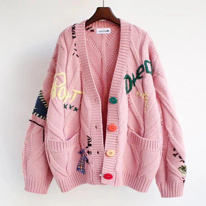 W&W Mode | Strickjacke Mit Patchwork Details