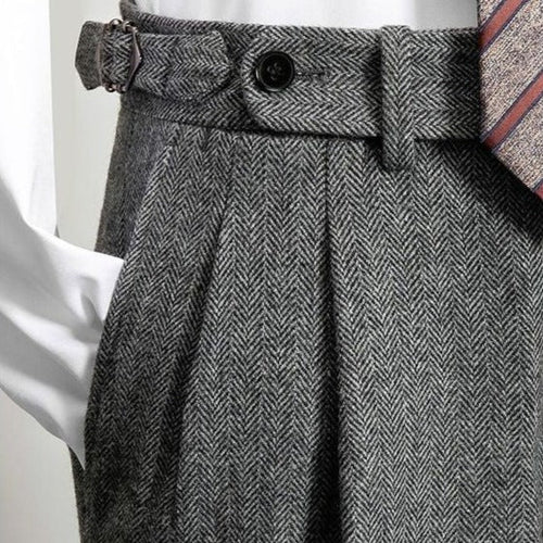 Herren-Wollhose mit Gürtel