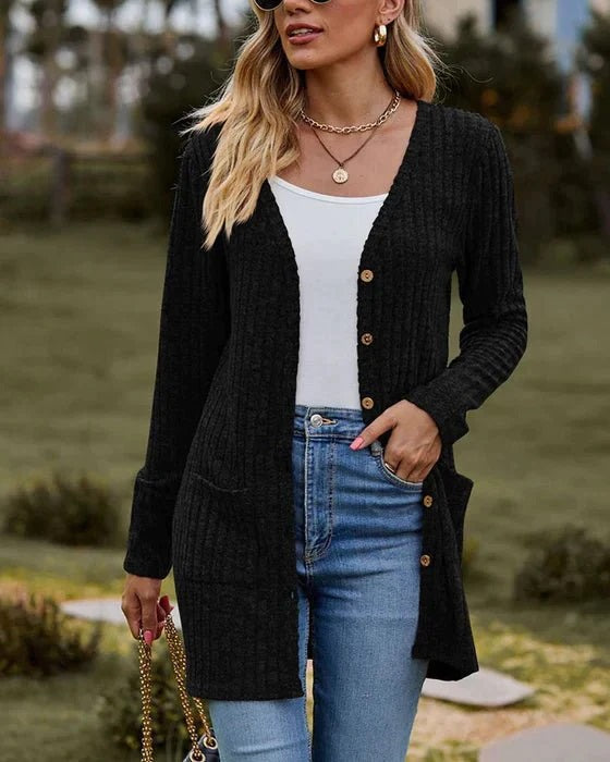W&W Mode - Langärmlige Damen-Strickjacke