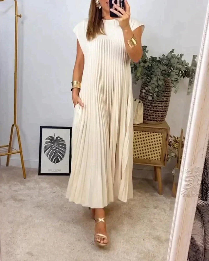 W&W Mode Kleid | Elegantes langes ärmelloses Kleid in lockerer Passform