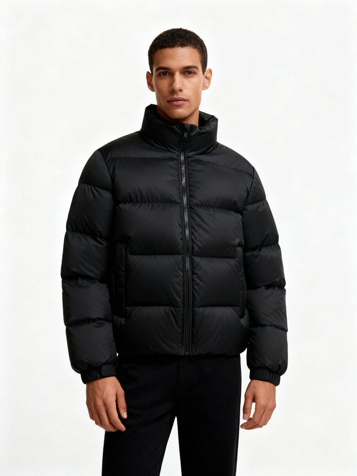 Herren Pufferjacke aus Entenfedern mit Wärme & Kapuze | W&W Mode
