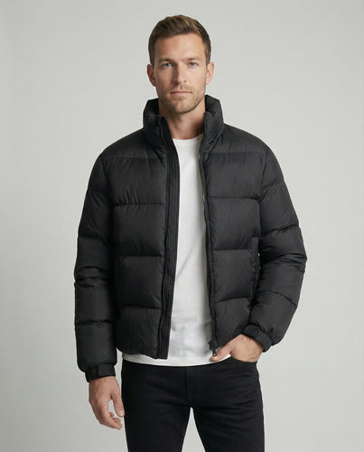 Herren Pufferjacke aus Entenfedern mit Wärme & Kapuze | W&W Mode
