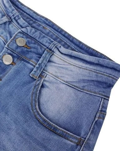 W&W Mode | Jeans gewaschen Knopf Damenjeans Jeans mit hoher Taille