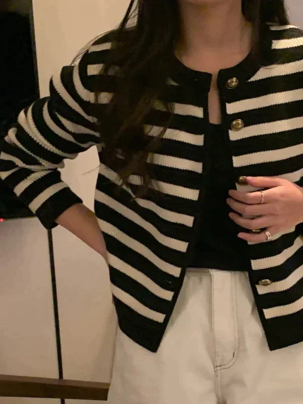 W&W Mode Streifen - Elegante gestreifte Jacke