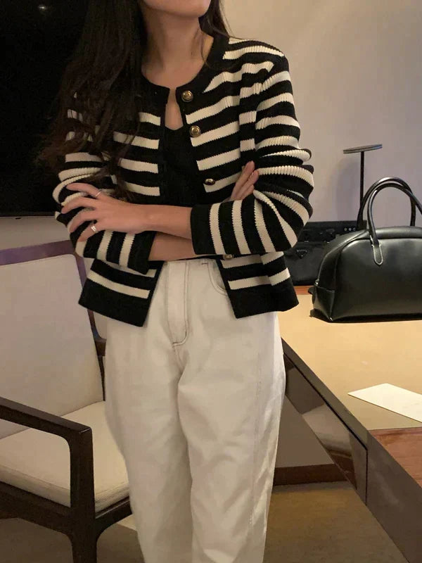 W&W Mode Streifen - Elegante gestreifte Jacke