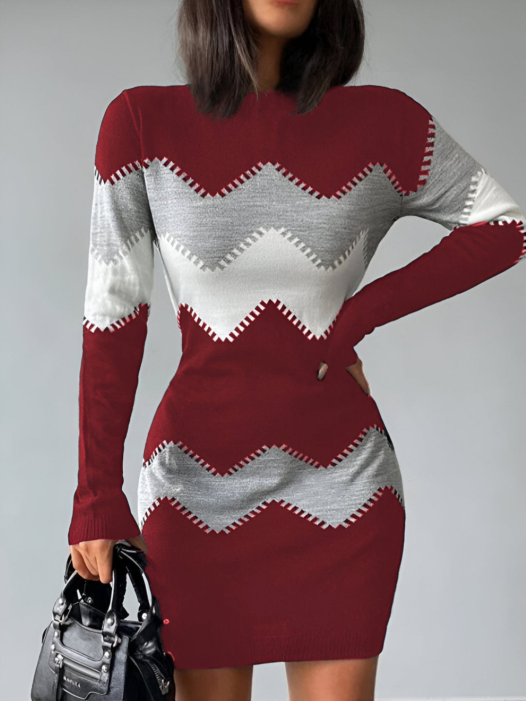 W&W Mode | gestricktes Bodycon-Minikleid Für Frauen