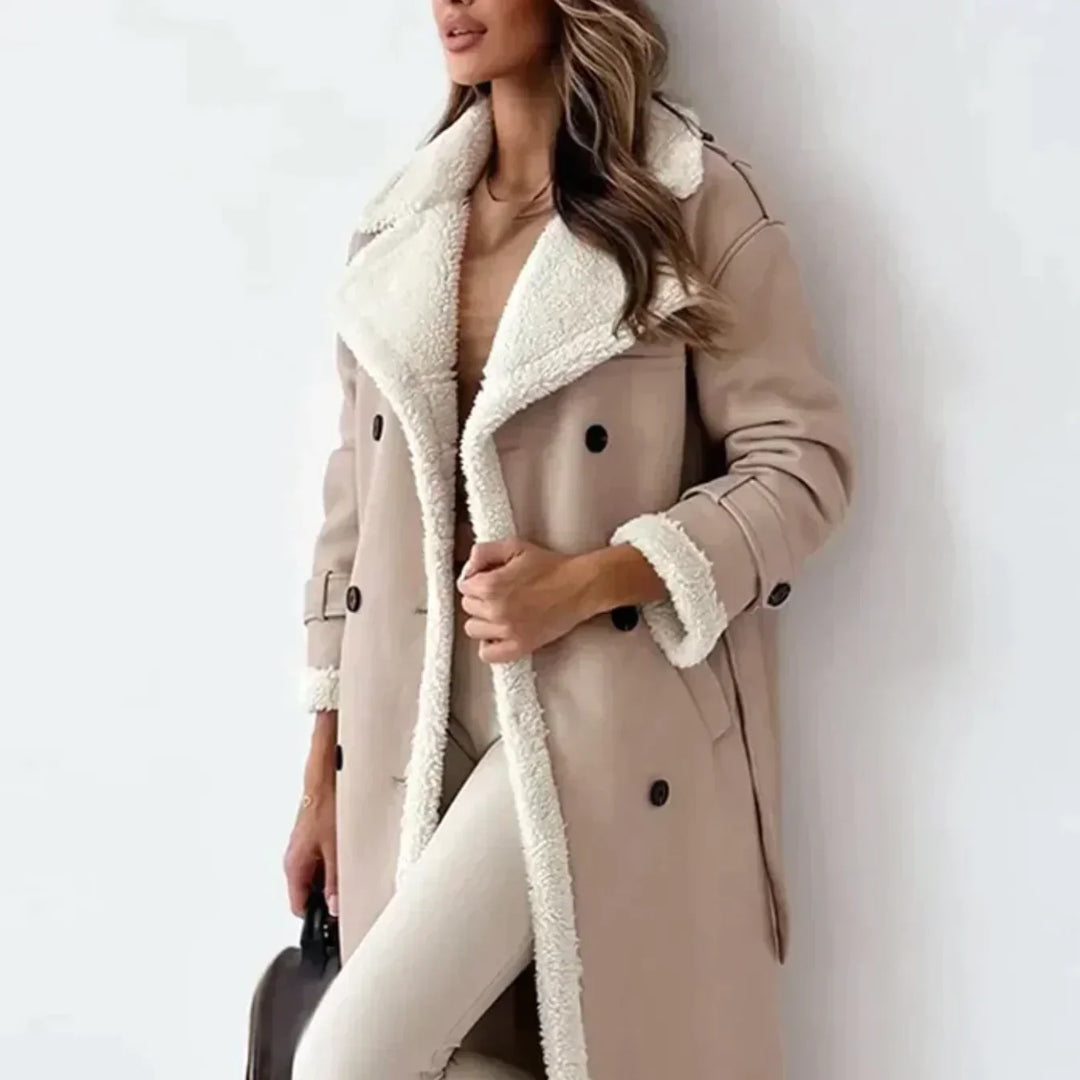 Lederjacke mit Gürtel für Frauen