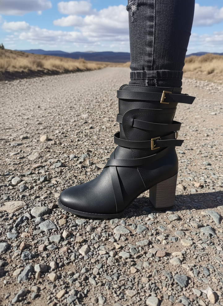 Eudex - Stylische Lederstiefel Retro-Look