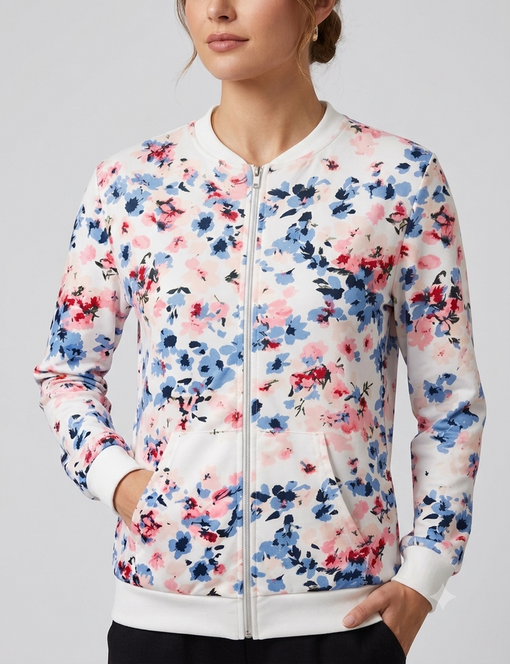 W&W Mode | Bomberjacke Mit Blumenmuster