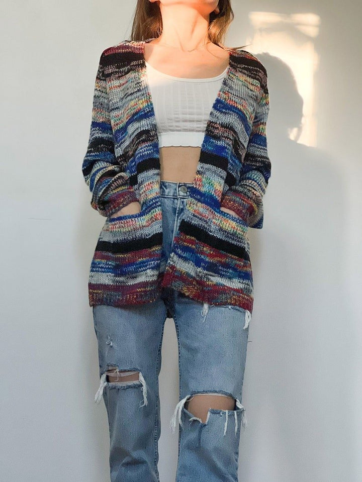 W&W Mode | Damen Strickjacke mit offener Vorderseite und Taschen