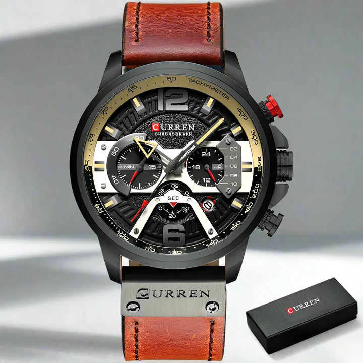 W&W Mode | Luxus Militär Leder Uhr Für Herren