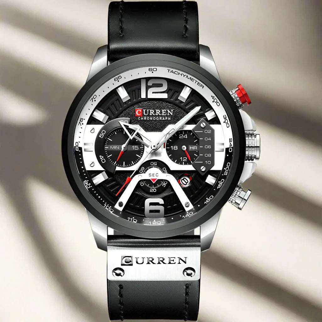 W&W Mode | Luxus Militär Leder Uhr Für Herren