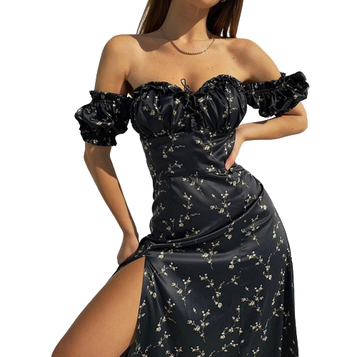 W&W Mode - Maxikleid mit puffärmel