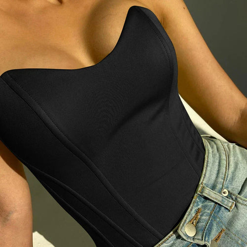 W&W Mode | Trägerloses Korsett Crop Top