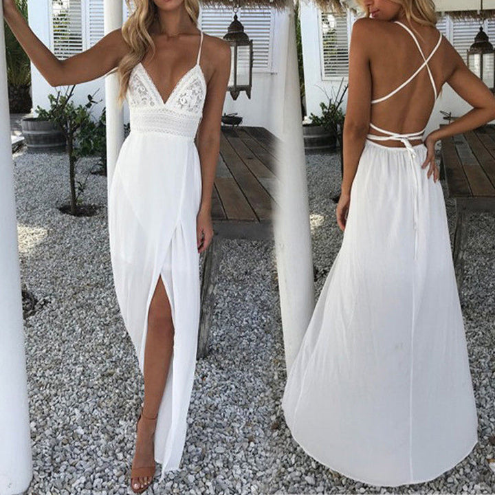 W&W Mode | Spitzen Boho Fließkleid
