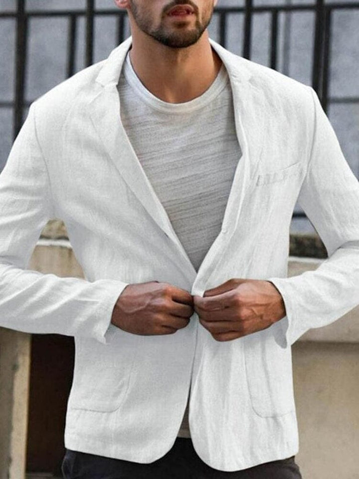 W&W Mode | Einfarbiger Leinenblazer Für Herren