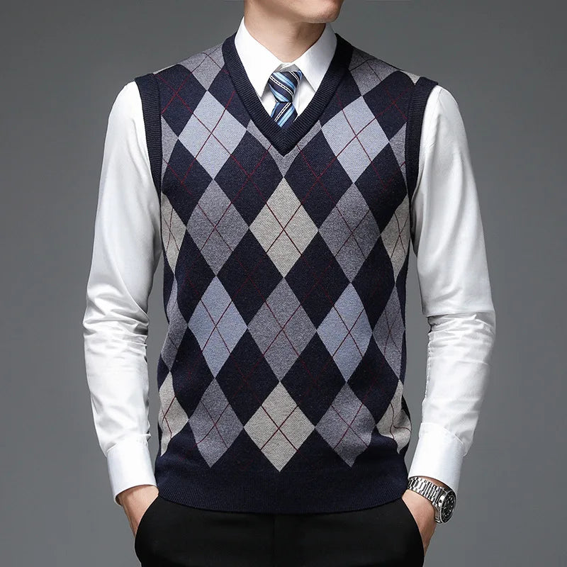 W&W Mode | Strickweste mit Argyle-Muster