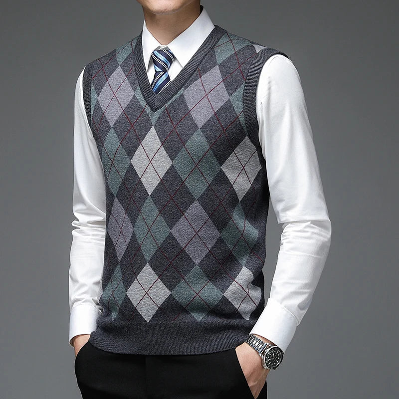 W&W Mode | Strickweste mit Argyle-Muster